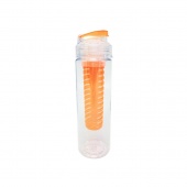 Бутылка для воды "Fruits" с емкостью для фруктов, 0,7 л., цвет оранжевый