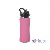Бутылка для воды "Индиана" с покрытием soft touch, цвет розовый