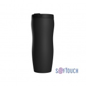 Термостакан "Монтана" с покрытием soft touch 0,4 л., цвет черный