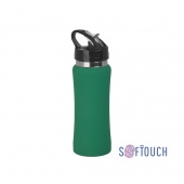 Бутылка для воды "Индиана" с покрытием soft touch, цвет зеленый