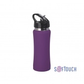 Бутылка для воды "Индиана" с покрытием soft touch, цвет фиолетовый