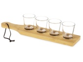 Набор стопок на бамбуковой подставке «Shots», прозрачный, натуральный