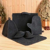 Набор для бани "Мужской", серый