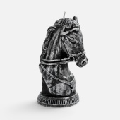Свеча фигурная «Бюст лошади», серебристая