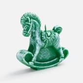 Свеча фигурная «Лошадка-качалка», зелёная