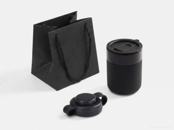 Пакет бумажный под кружку Cupfull, черный