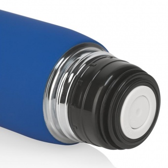 Термос "Урал" с покрытием soft touch, цвет синий