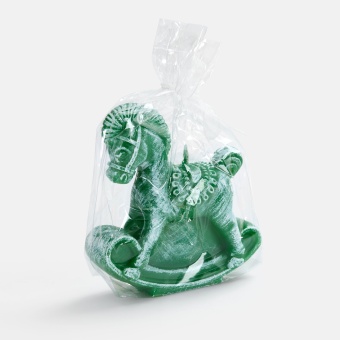 Свеча фигурная «Лошадка-качалка», зелёная