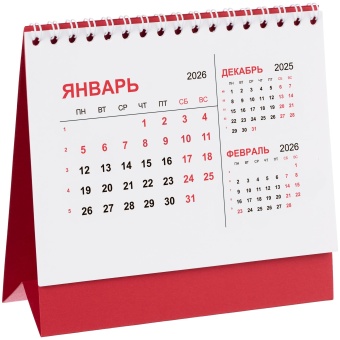 Календарь настольный Datio 2026, красный