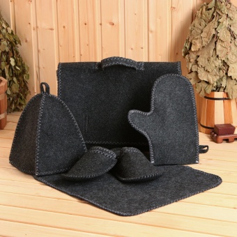 Набор для бани "Мужской", серый